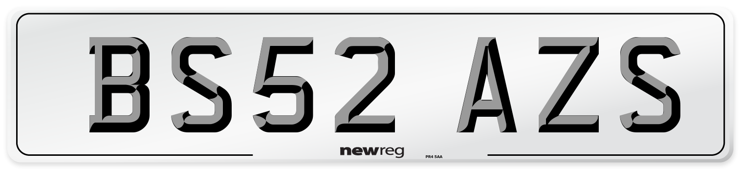BS52 AZS Number Plate from New Reg